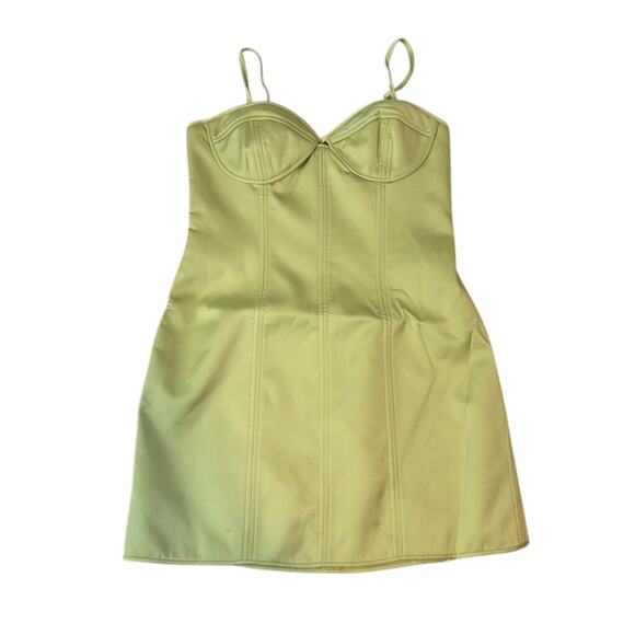 Finders Keepers Lime Green Satin Corset Mini Dress NWT Small - Picture 4 of 7